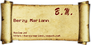 Berzy Mariann névjegykártya