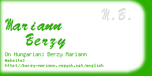 mariann berzy business card